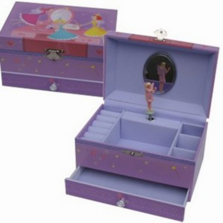 Image de Sieradendoosje Byoux muziekdoosje 3 feetjes elfjes met lade