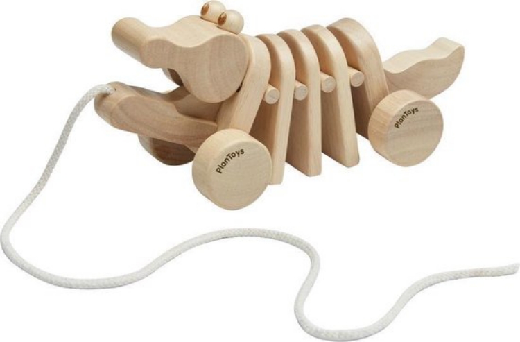 Afbeeldingen van Trekfiguur Dansende krokodil naturel Plantoys