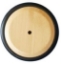 Image de Massief houten wiel naturel met zwart rubber band 15 cm 150 mm.