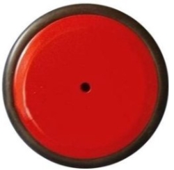 Rood Houten Wiel met Rubber Rand 123mm – Massief Beuken - Hobby