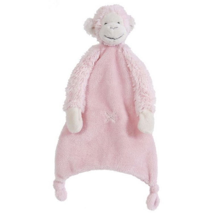 Image de Knuffeldoekje Aap Mickey zacht roze 24 cm Happy Horse