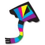 Afbeeldingen van Vlieger Delta regenboog 1 lijns 91 x 137 cm