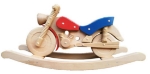 Picture of Hobbelmotor Blank beukenhout, blanke koplamp, rode tank, blauw zadel, rood spatbord