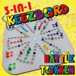 Image de Keezbord bordspel 3 in 1, Keezen, Tokken en Battle