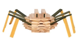 Picture of Kapla, Spin 75 plankjes in kist, naturel -groen-geel