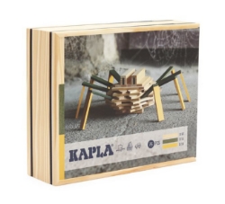 Picture of Kapla, Spin 75 plankjes in kist, naturel -groen-geel