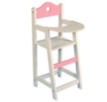 Afbeeldingen van Poppenkinderstoel wit-roze met hart