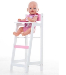 Image de Poppenkinderstoel wit-roze met hart