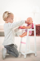Image de Poppenkinderstoel wit-roze met hart