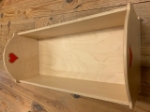 Picture of Poppen schommelwiegje met rood hart berkenhout - Van Dijk Toys