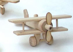 Afbeeldingen van Dubbeldekker vliegtuig 13 cm 100% beukenhout