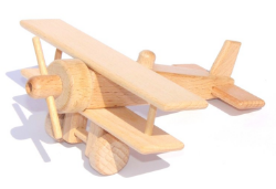 Afbeeldingen van Dubbeldekker vliegtuig 13 cm 100% beukenhout