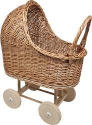 Picture of Poppenwagen riet zonder bekleding met vaste kap