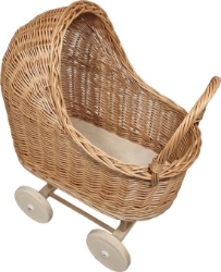Picture of Poppenwagen riet zonder bekleding met vaste kap