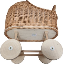 Picture of Poppenwagen riet zonder bekleding met vaste kap