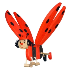 Van Dijk Toys Vliegfiguur Lieveheersbeestje – Houten Mobiel Kinderkamer