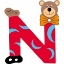 Image de Gekleurde beren letter N
