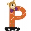 Image de Gekleurde beren letter P
