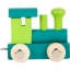 Image de Lettertrein gekleurd Locomotief groen blauw