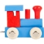 Bild von Lettertrein gekleurd Locomotief rood blauw