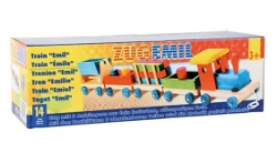 Image de SALE!!!   Blokkentrein Emil  Lokomotief met 4 aanhangers met bouwstoffen
