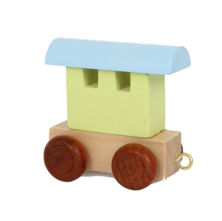 Picture of Lettertrein naturel wagon Alfabet pastelkleur