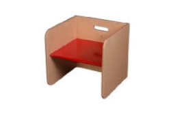 Image de Rode kubusstoel-kinderstoel met gekleurde zitting,  thuisgebruik 1-8 jaar Van Dijk Toys
