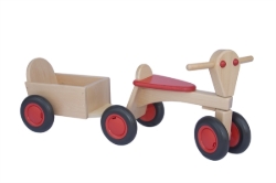 Van Dijk Toys Aanhanger Beuken voor Loopfiets - Naturel/Rood