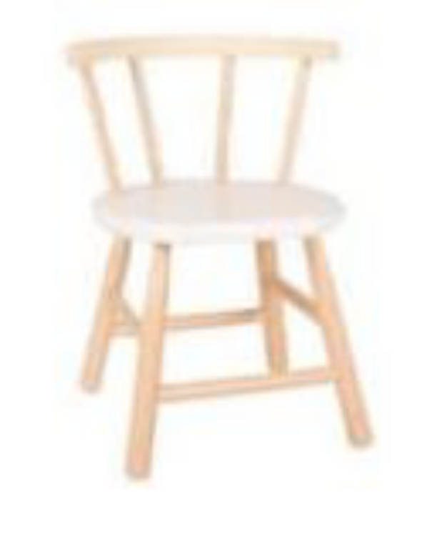 Afbeeldingen van Kinderstoel, white wash zitvlak, gebogen leuning, beukenhout Van Dijk Toys