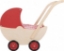 Image de Poppenwagen naturel met vaste rode kap hout van Dijk Toys