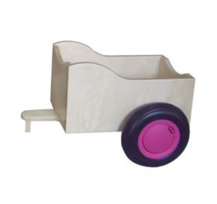 Image de SALE!!! Aanhanger voor licht blauwe kinder-loopfiets berkenhout Van Dijk Toys