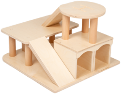 Afbeeldingen van Garage Hout met helikopterdek naturel Van Dijk Toys Vanaf 2 jaar