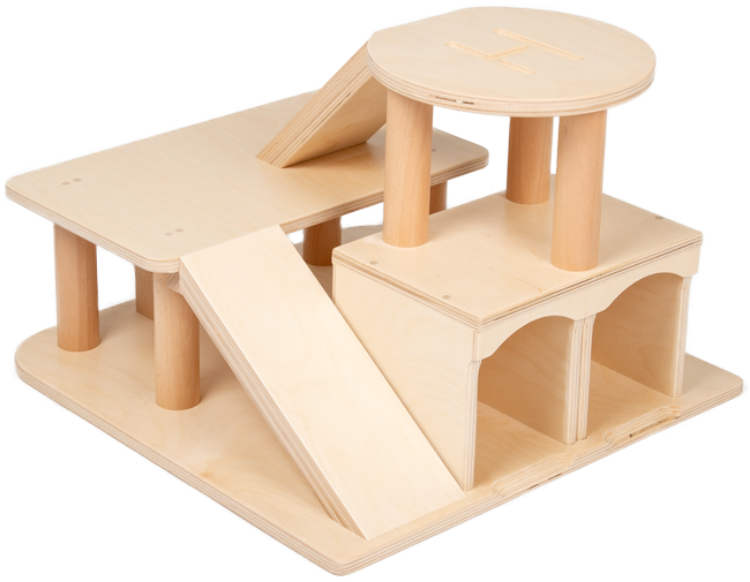 Picture of Garage Hout met helikopterdek naturel Van Dijk Toys Vanaf 2 jaar
