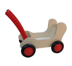 Bild von Poppenwagen Combi Rood - Loopwagen-Blokkenduwwagen Van Dijk Toys
