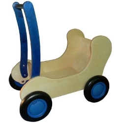 Bild von Poppenwagen Combi Blauw - Loopwagen-Blokkenduwwagen Van Dijk Toys