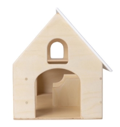 Afbeeldingen van Speelboerderij naturel, wit dak hout 2+ Van Dijk Toys