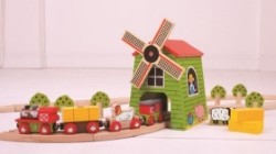 Afbeeldingen van Bigjigs BJT247 Windmolen voor Houten Treinbaan Spoortunnel plattelands windmolen