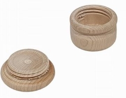 Afbeeldingen van Melktandendoosje Beukenhout  rond schroefdeksel  - Ø 42 MM x H 3,4 CM