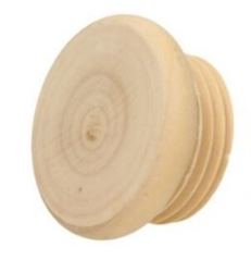 Afbeeldingen van Melktandendoosje 44 mm ongelakt Rubberhout groot zonder tekst met schroefdeksel.