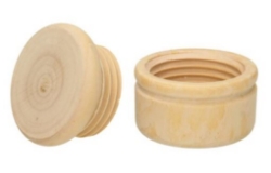 Afbeeldingen van Melk tandendoosje  33 mm ongelakt Rubberhout  zonder tekst met schroefdeksel 