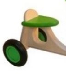Afbeeldingen van Groene Houten Kinderbakfiets Vierwieler – Kinderloopfiets Van Dijk Toys 204