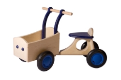 Picture of Blauwe Houten Kinderbakfiets Vierwieler – Kinderloopfiets Van Dijk Toys 201