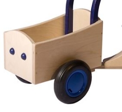 Picture of Blauwe Houten Kinderbakfiets Vierwieler – Kinderloopfiets Van Dijk Toys 201