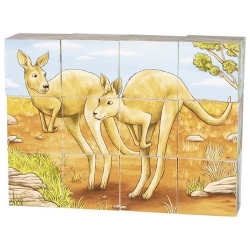 Goki Houten kubuspuzzel Australische Dieren (57418)