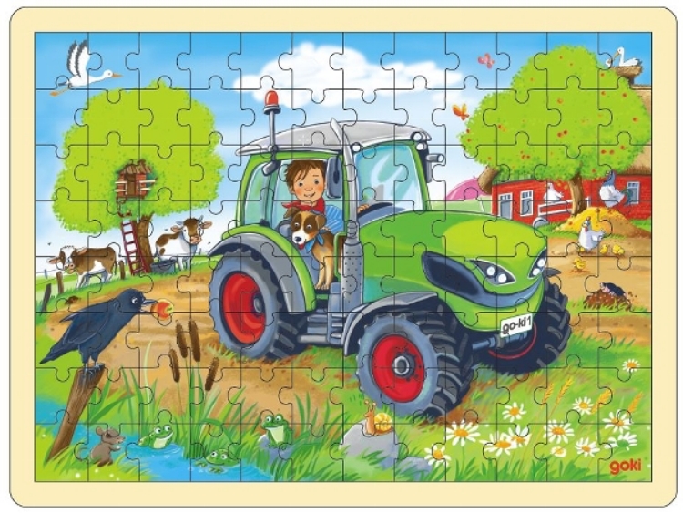 Goki Houten Inlegpuzzel Tractor (57326)