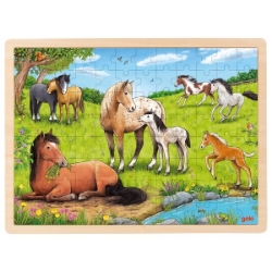 Goki Houten Inlegpuzzel 'Zomer op de Paardenweide' (57321)