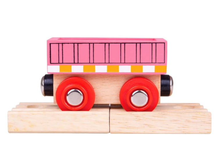 Bigjigs Roze Houten Treinwagon – BJT484