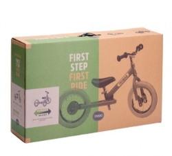 Trybike Steel 2-in-1 loopfiets Vintage Creme met luchtbanden, verstelbaar zadel en stalen frame – geschikt voor kinderen van 15 maanden tot 6 jaar.