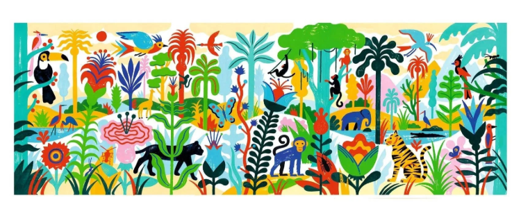 Djeco Gallery Jungle – panorama legpuzzel van 100 stukjes – vanaf 5 jaar