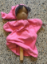 Picture of SALE!!!  Pop Antroposofische Stokpop Afrikaans met roze jurk en puntmuts 34 cm